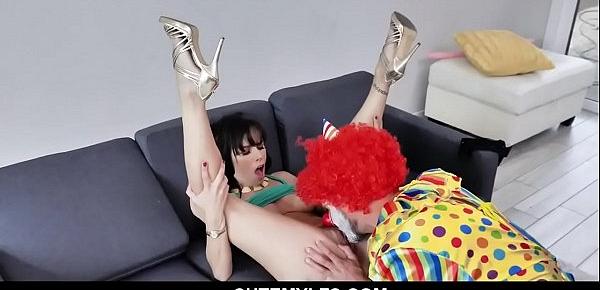  Bossy MILF goes down on a clown - Alana Cruise